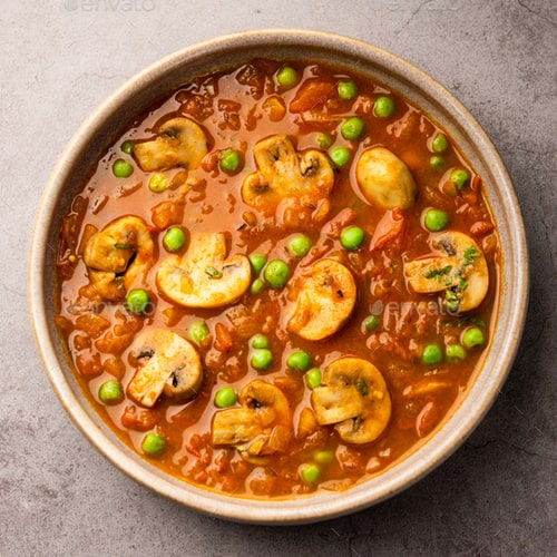 Matar Mushroom – Green Peas & Mushroom Curry